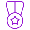 medal with star purple