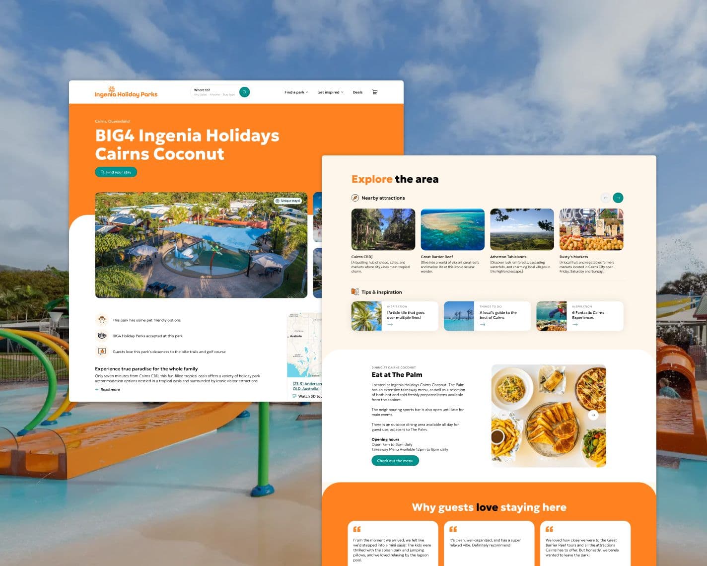 Screens of Ingenia website