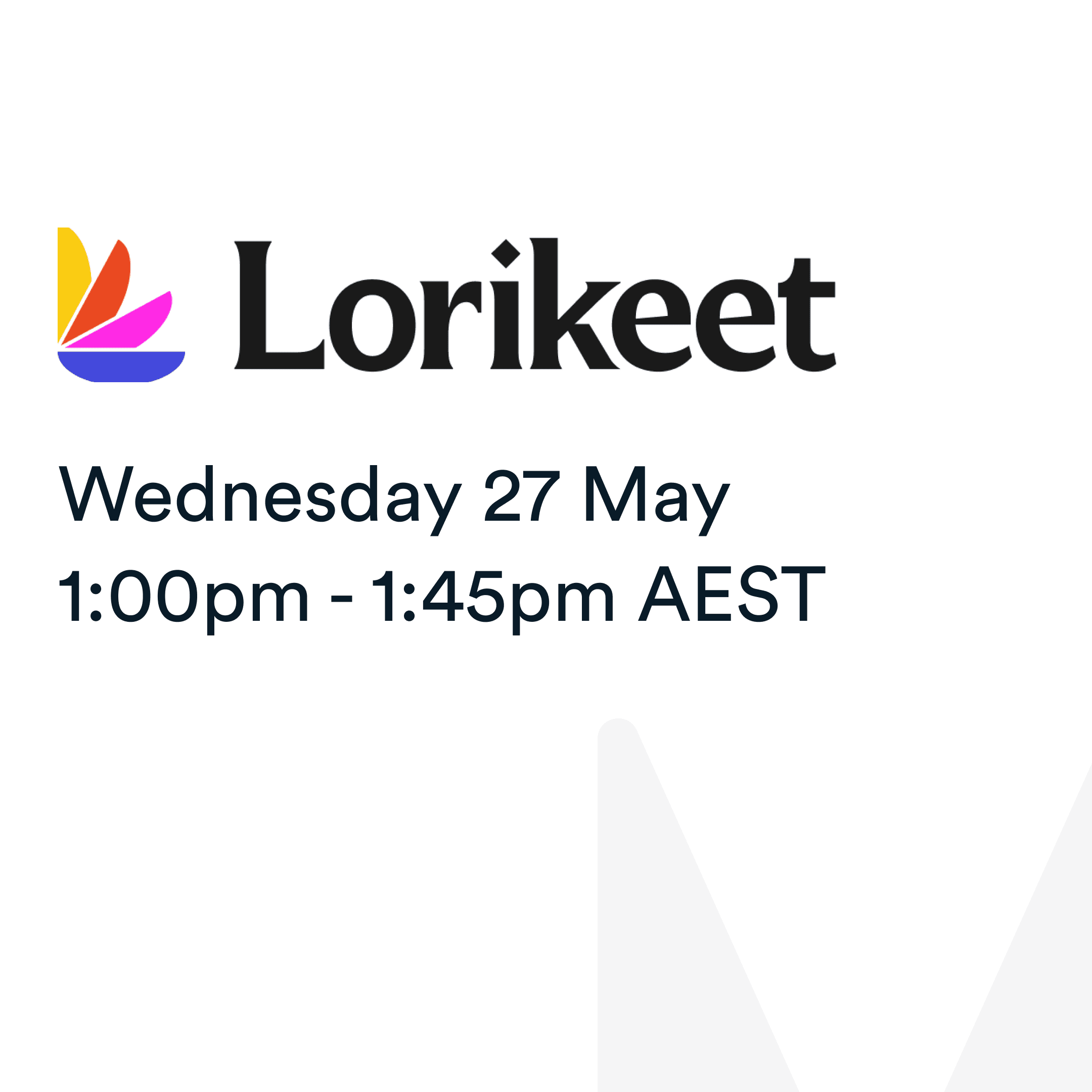 A digital banner promoting a webinar by Inlight and Lorikeet: The future of AI-driven customer service.