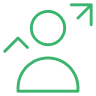 user and up arrow green